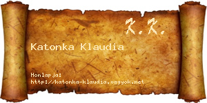 Katonka Klaudia névjegykártya